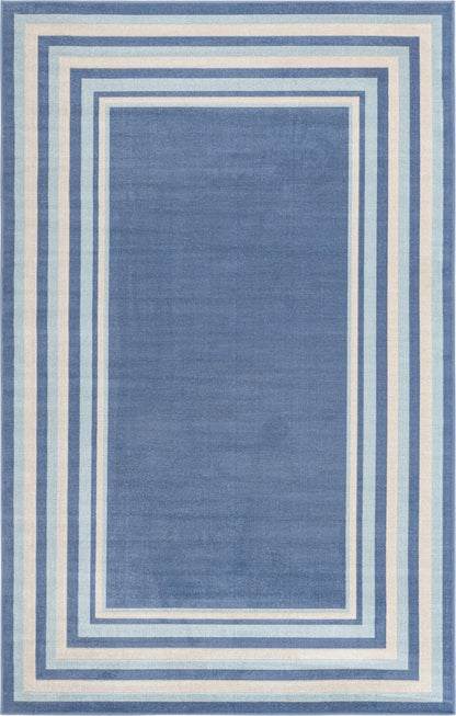 Unique Loom Lotus Collection Area Rug - Guyana (5' 3" x 8' Rectangle, Blue/ Light Blue)