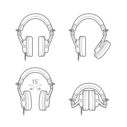 Audio-Technica ATH-M30x Professional Studio Monitor Headphones (Renewed)