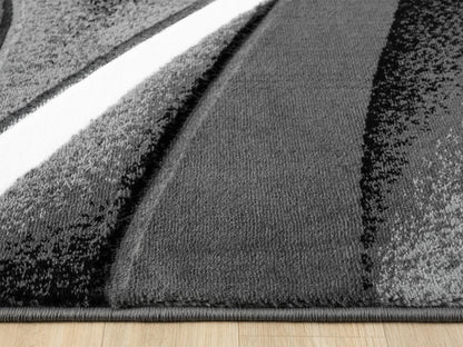 Modern Abstract Area Rug Hand Carved Contemporary Geometric Vibrant Colors Carpet for Living Room Bedroom Design PR1001 (Grey, 5' x 7')