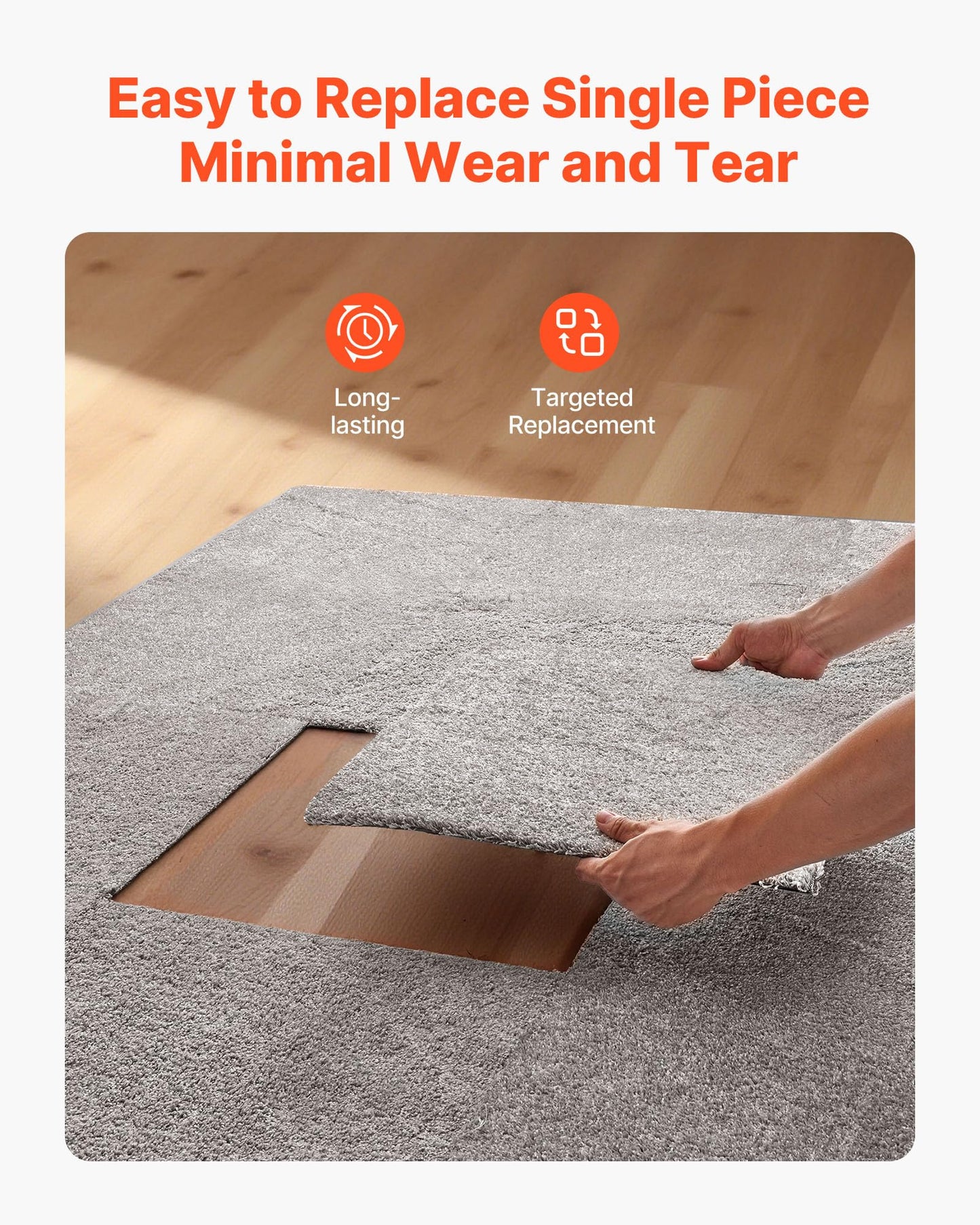 VEVOR Carpet Tiles 18x18 inch, 10 Pack Carpet Square Rug Detachable & Damage-Free, Self Adhesive Home Floor Soft Plush Padded for 22.5sq.ft Coverage, Easy DIY for Living Room & Bedroom, Dark Brown