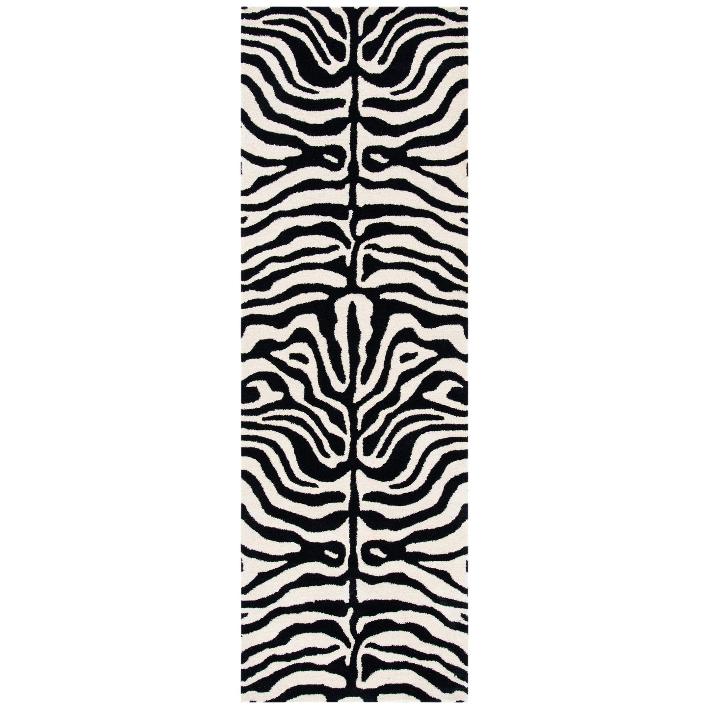 SAFAVIEH Soho Collection Runner Rug - 2'6" x 8', Black & White, Handmade Wool, Ideal for High Traffic Areas in Living Room, Bedroom (SOH435A)