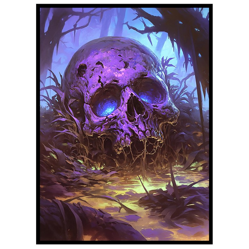 Kabinka MTG Card Sleeves - 100 Standard Size Pack Clear Front & Matte Finish Back with Skull, Premium Sleeves for Magic The Gathering TCG