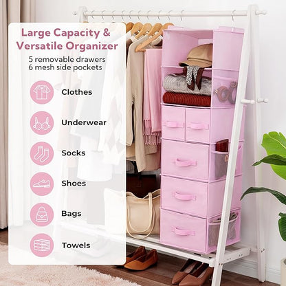 GRANNY SAYS Hanging Closet Organizers and Storage, 6 Shelves Closet Hanging