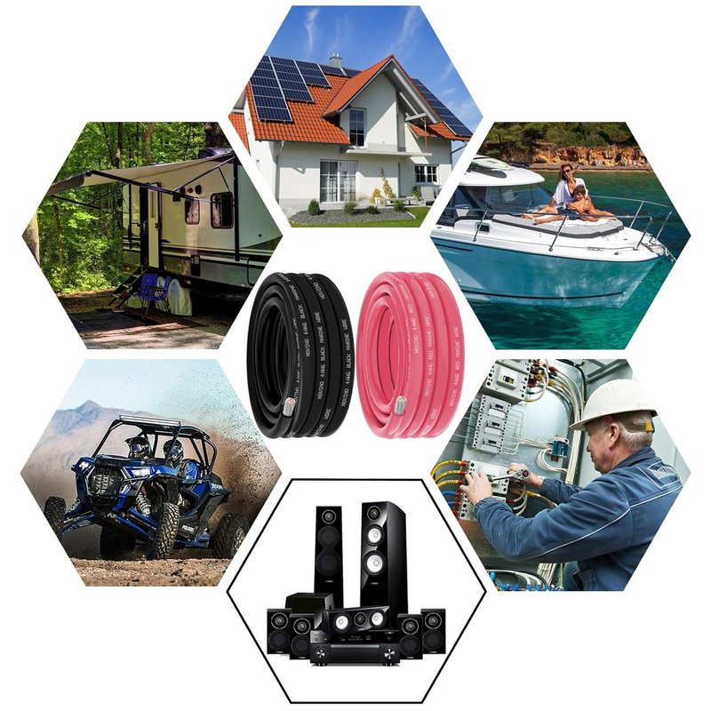 4 AWG Marine Grade Wire - 20FT Red & 20FT Black Tinned Copper Cable for Automotive, Boat, Trailer, Solar Panel
