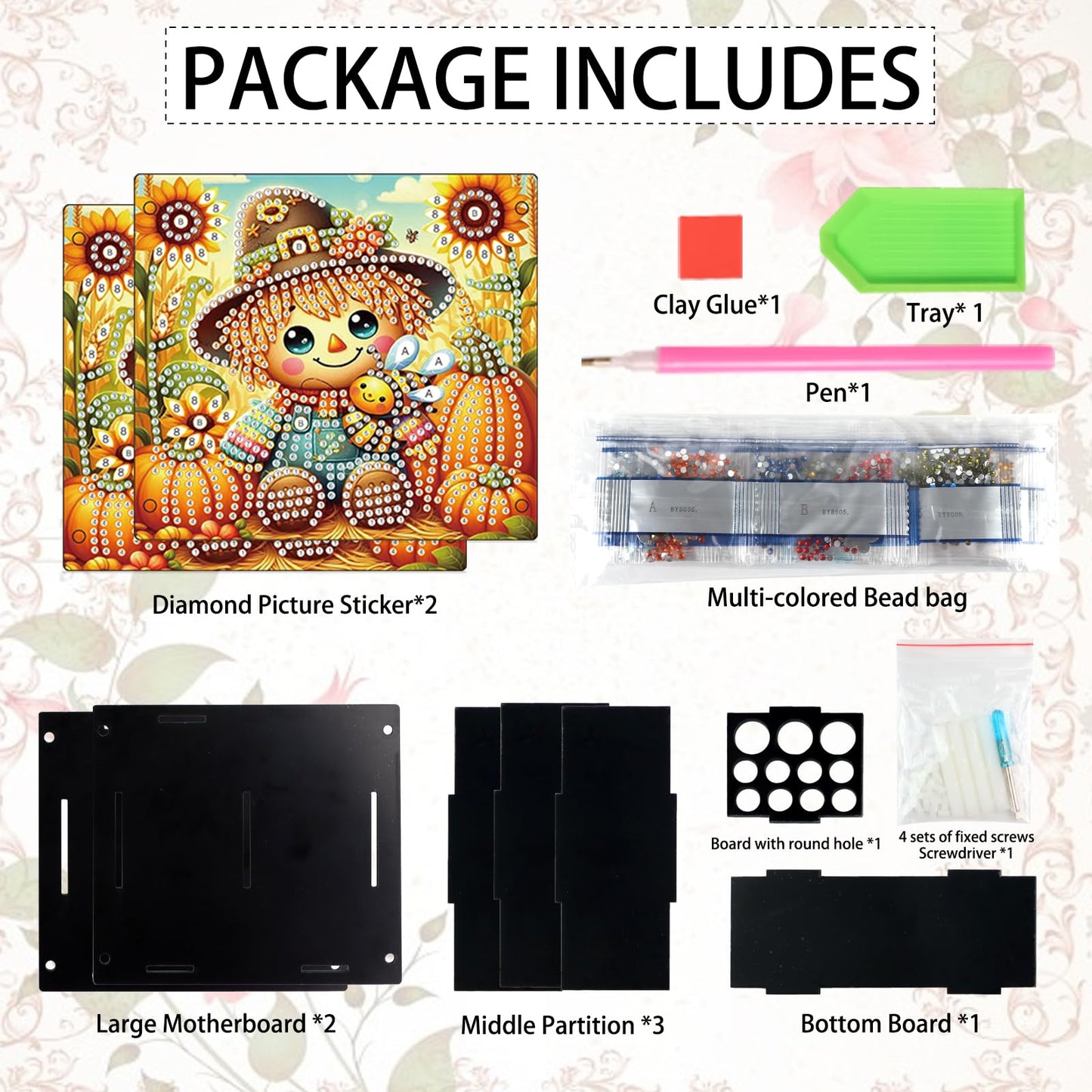 AiYuanzsh Diamond Painting Pen Holder, DIY Diamond Art Desk Organizer with Autumn Harvest Pumpkin Design, Fall Diamond Art Kits for Adults, Decorative Desktop Storage Box for Office and Home