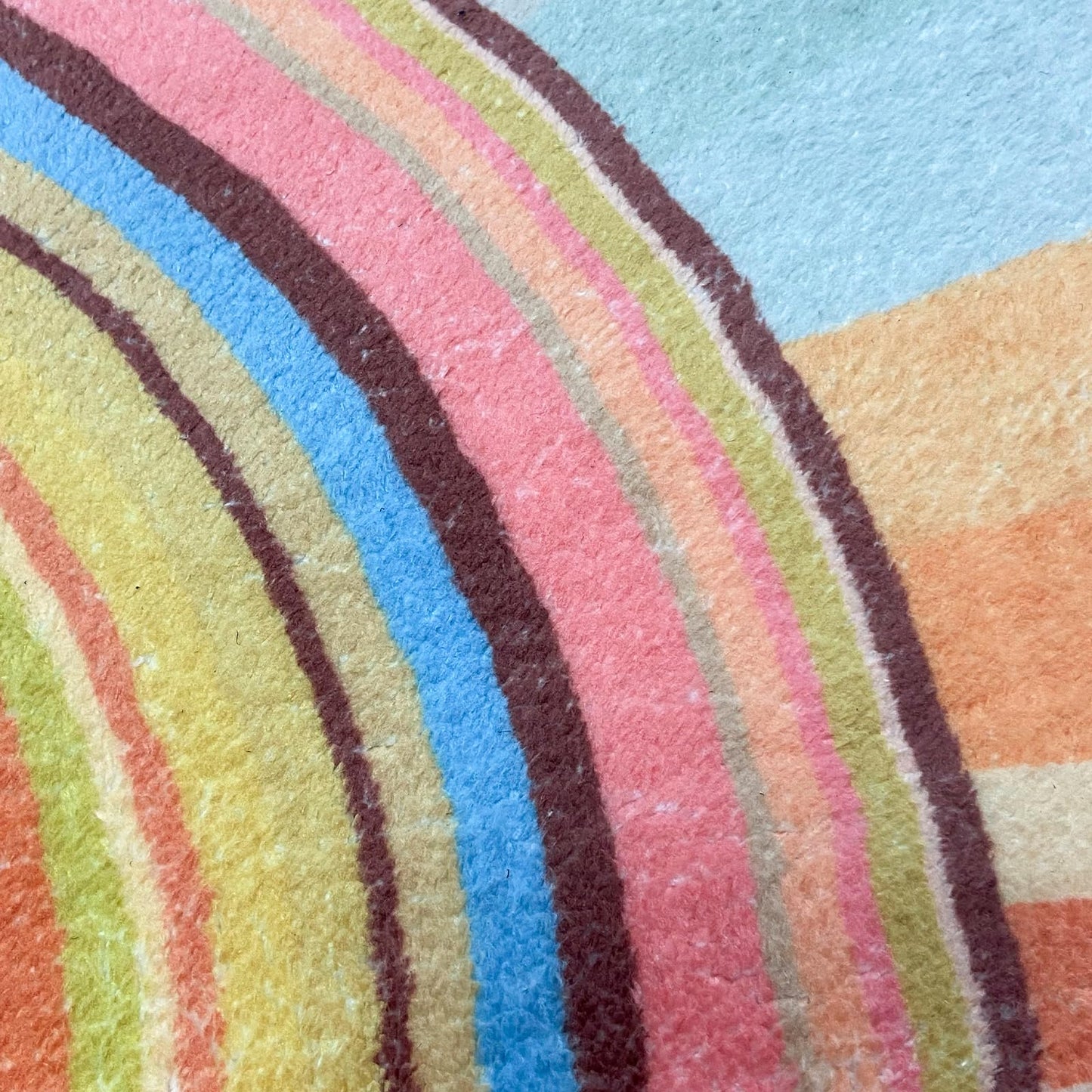 Lacomfy Kids Rug Circle Sun Rug 4Ft Round Modern Abstract Girls Bedroom Carpet Round Rainbow Nursery Mat Playroom Bedside Area Rug for Children Cartoon Crawling Mat for Home Decor