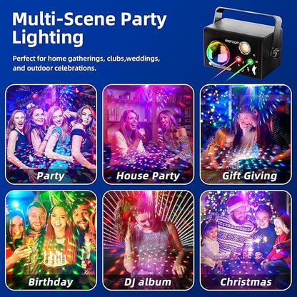 Square Party Lights, 4 Modes Sound Activated DJ Disco Light with Remote & Strobe, USB Powered Dance Stage Lights for Home Party, Birthday, Wedding, Karaoke, KTV, Bar, Club, Halloween Decor