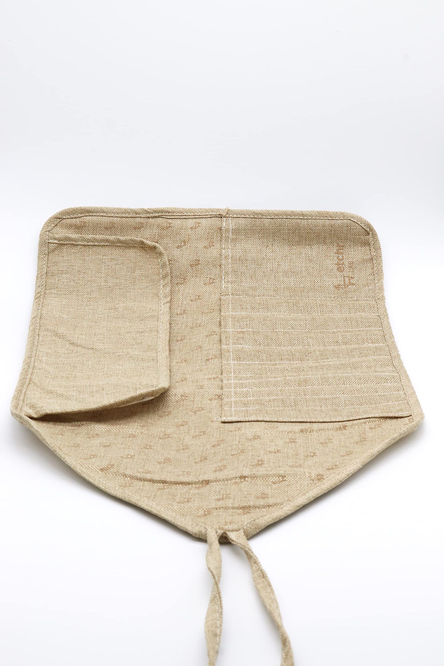 ETCHR Canvas Roll Up Brush Pouch - Brown Paint Brush Holder with Canvas Ties
