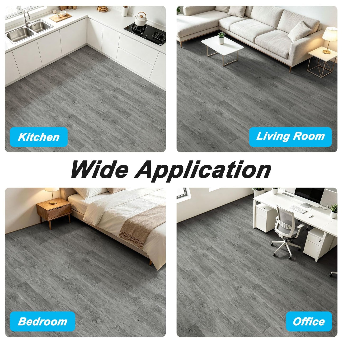 Art3d Wood Textured Click-Lock SPC Floor Tiles 24-Pack, 24x6 Inch Vinyl Floor Planks– Waterproof Flooring for Living Room, Kitchen, Basement, Ideal for New Home Buyers & Future Movers, Ash Brown