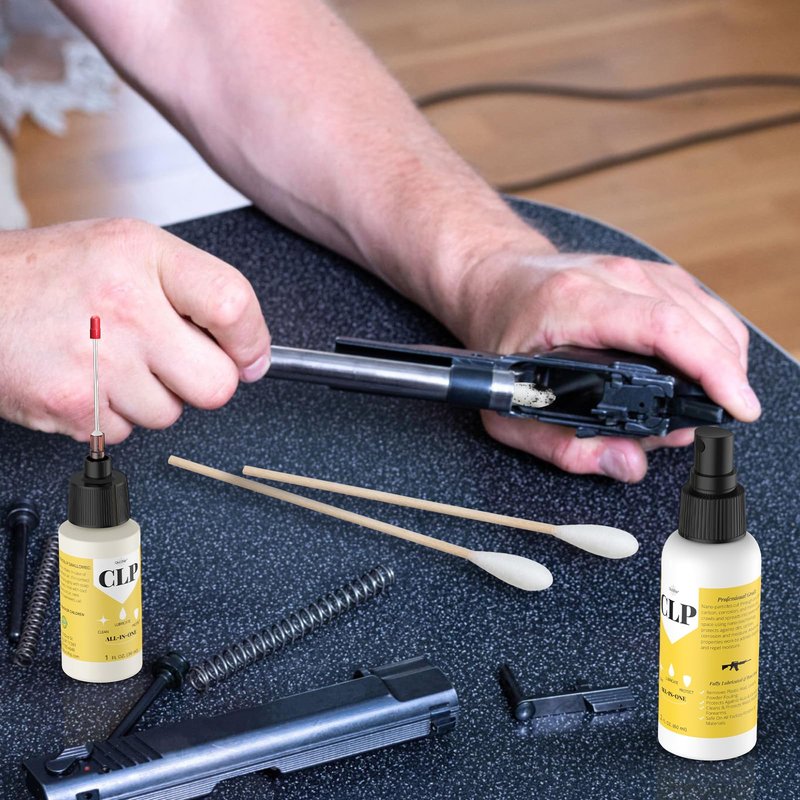 Gun Oil 2 oz & 1 oz Needle Oiler Gun Cleaning Kit, Multi-Purpose Gun Lubricant Kit Protector, Clp Gun Cleaner and Lubricant, Gun Cleaning kit with Oil and Cleaner - by Qucship