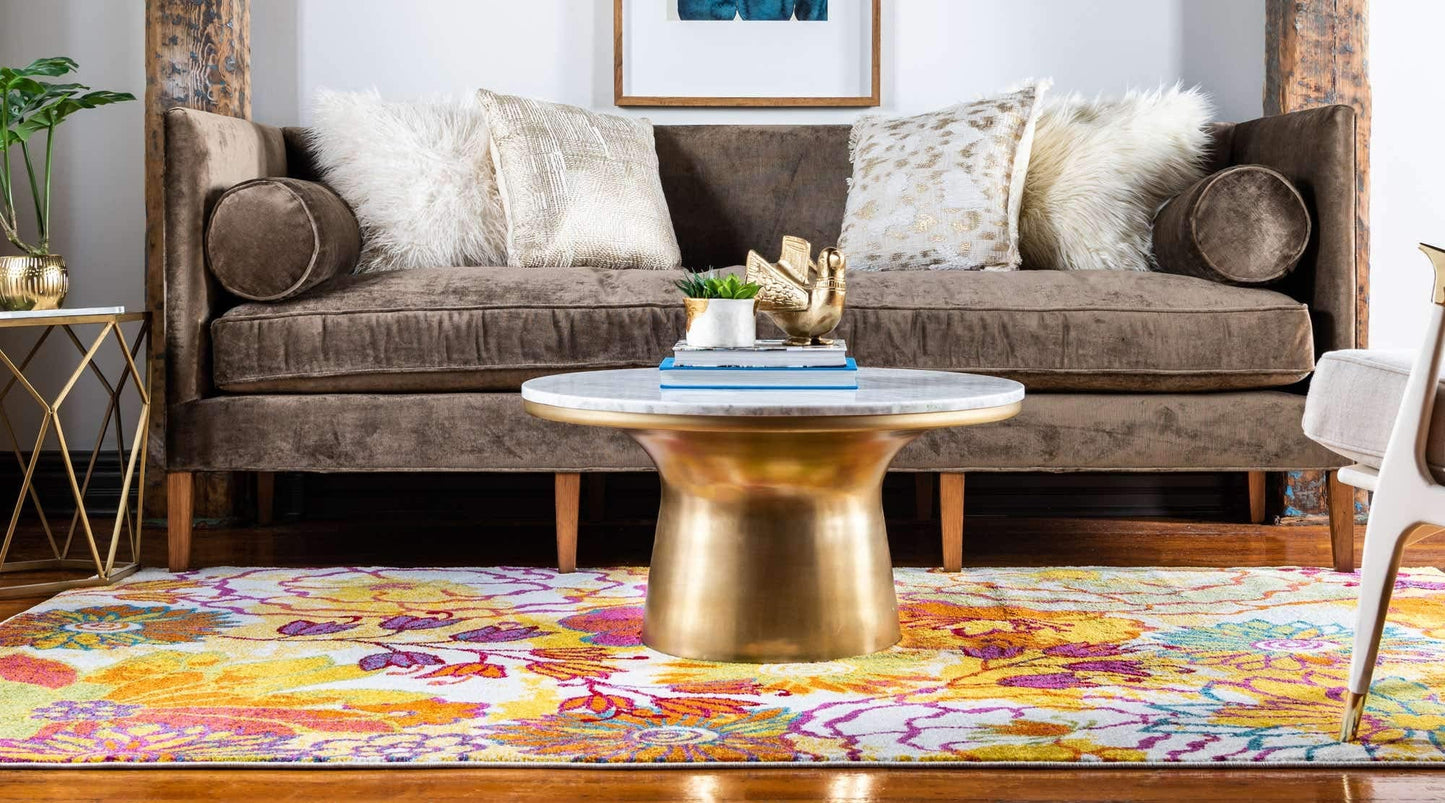 Unique Loom Lyon Collection Area Rug - Kennedy (6' 1" x 9' Rectangle, Ivory/ Green)