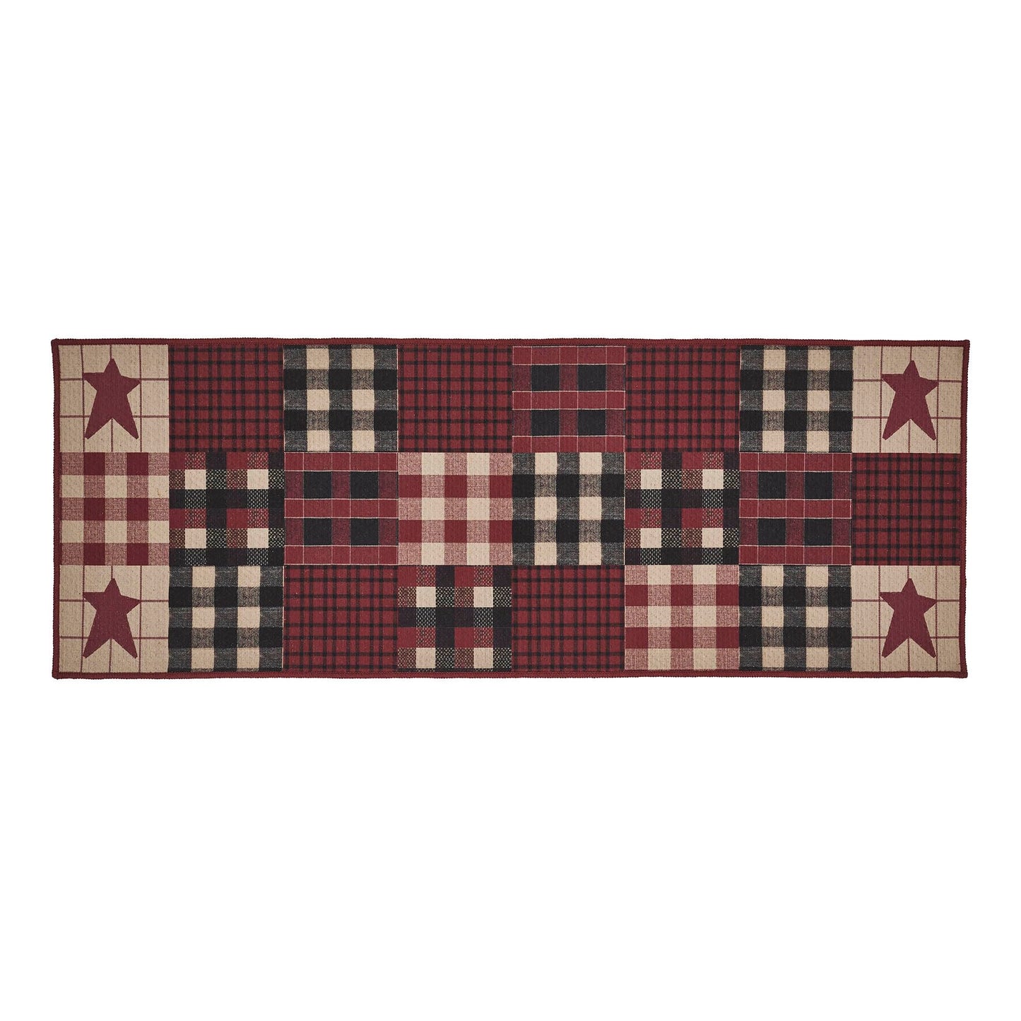 VHC Brands Connell Indoor Rug Rect 17x48, Polyester Area Rug, Accent Rug, Floor Decor, Connell Collection, Rectangle 17x48, Burgundy