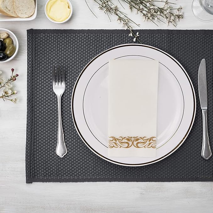 FOCUSLINE 200 Linen Feel Disposable Bathroom Napkins, Soft and Absorbent Paper