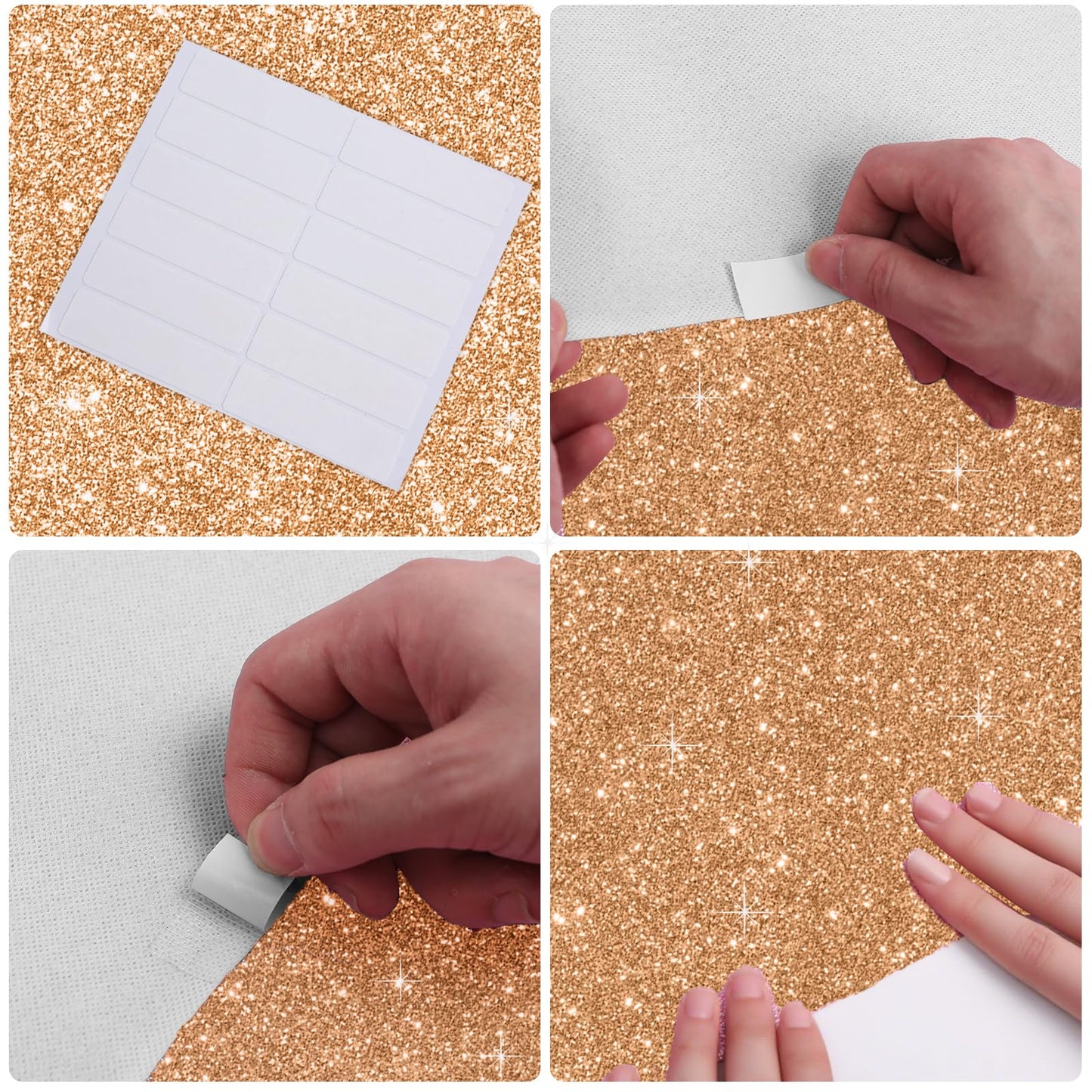 Glitter Carpet Runner 2.6FT x 15FT (200 GSM Thick) + Adhesive Tape - Durable Non-Woven Sparkle Rug, Hollywood Event Carpet, Graduation & Indoor/Outdoor Party Decor (Glitter Gold, 2.6FT X 15FT)