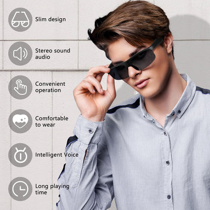 Smart Glasses, Polarized Bluetooth Sunglasses with Speaker, Voice Assistant, Open Ear, UV Protection Outdoor Audio Glass