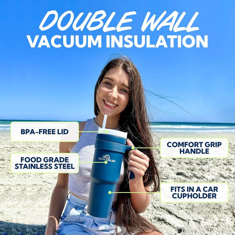 40oz Navy Blue Tumbler | Insulated Drinkware for Hot & Cold Beverages