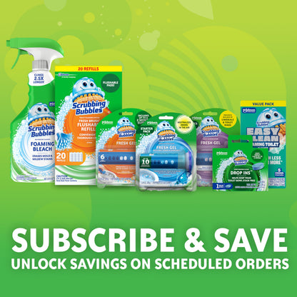 Scrubbing Bubbles Continuous Clean Toilet Drop-Ins, Automatic Blue Toilet Bowl Cleaner, Septic-Safe Tank Tablets Remove Hard Water Minerals & Limescale, Stain & Smell Protection, 5 Count (Pack of 1)