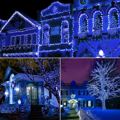 100 Count Blue LED Christmas Lights 50ft 5mm Blue, Waterproof, Indoor/Outdoor, UL, IP65