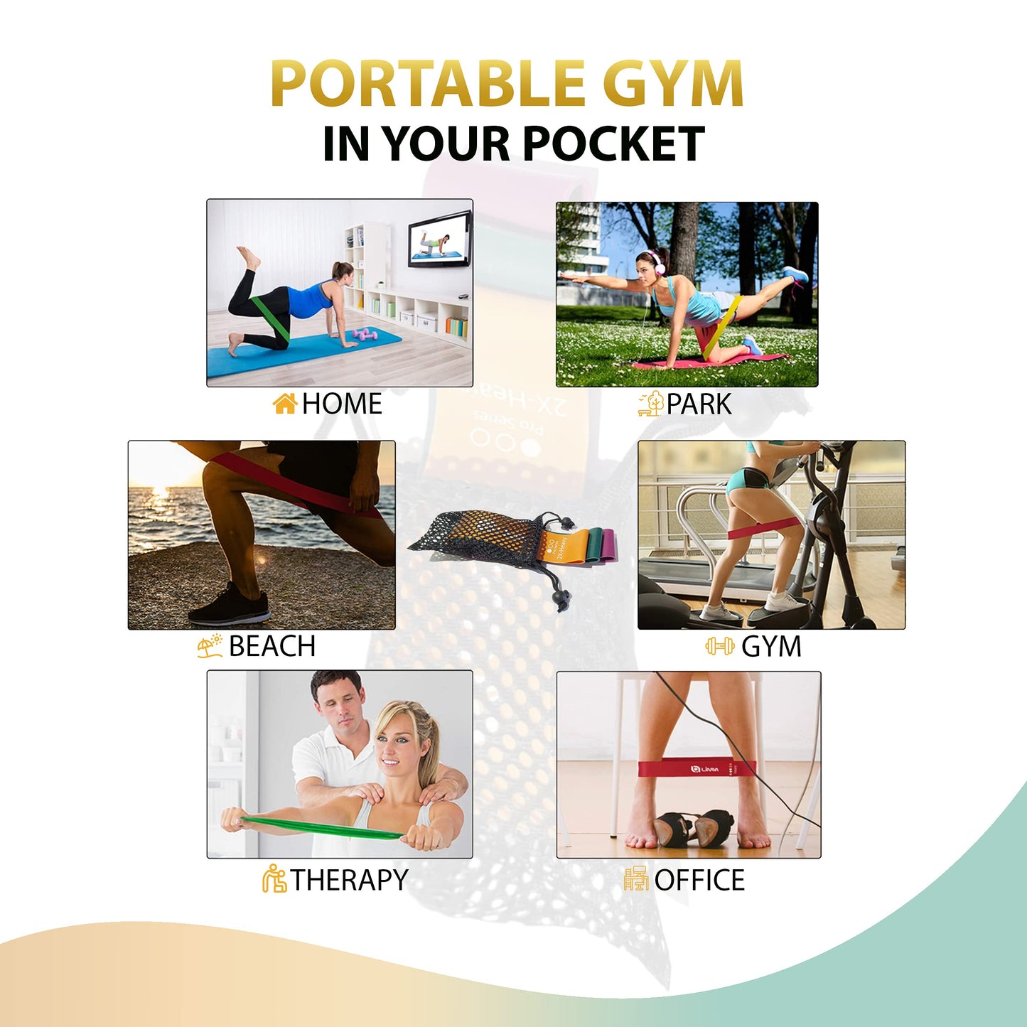 Fittest Pro by Limm Resistance Bands for Legs and Butt, Fabric Exercise Loop Bands Yoga, Pilates, Rehab, Fitness and Home Workout, Strength Bands for Booty