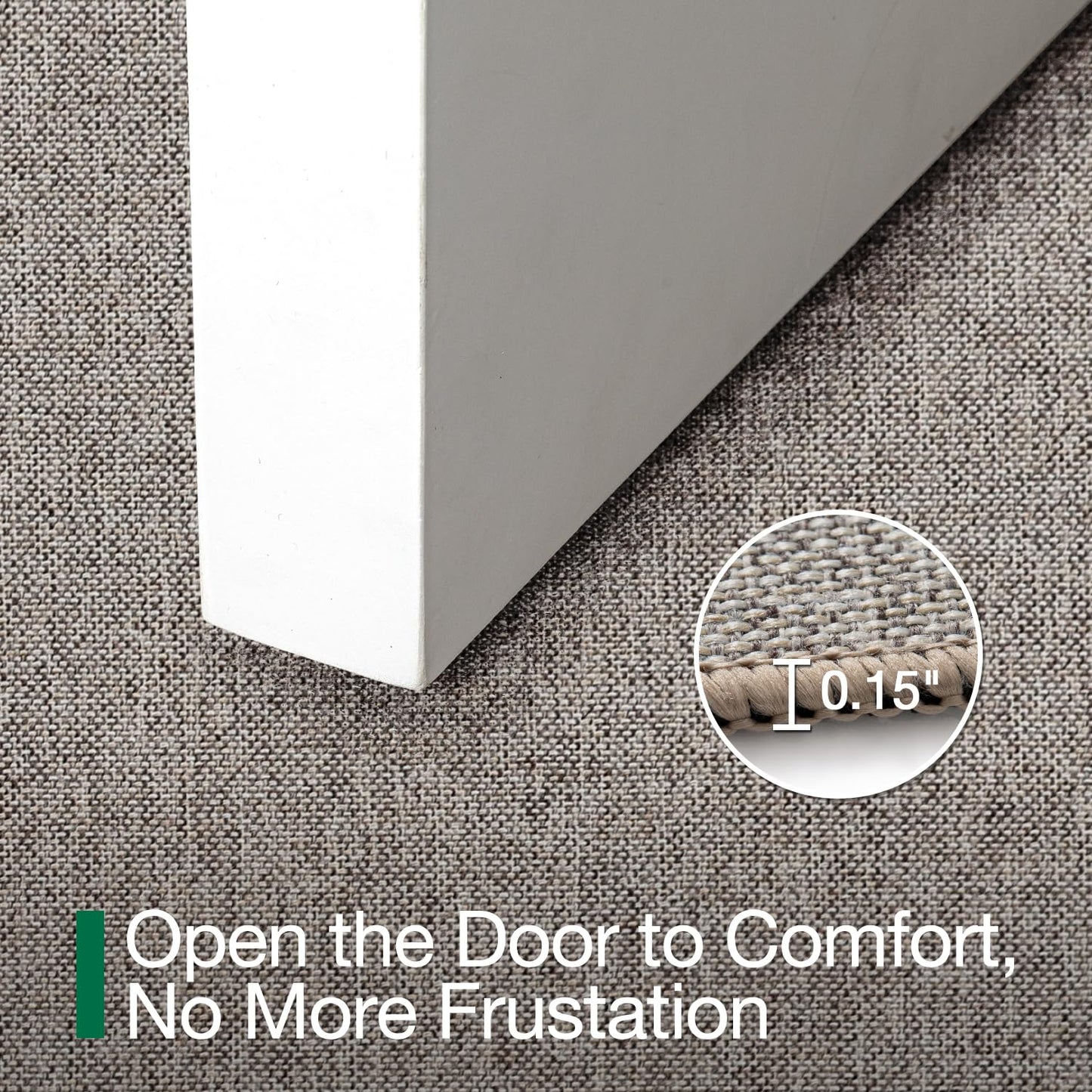 LUMI Ultra Thin Door Mat for Entryway, 24"x36" Low Profile Non Slip Rubber Backing Indoor Doormat, Easy Clean Welcome Entrance Mat for Inside House, Patio, Khaki