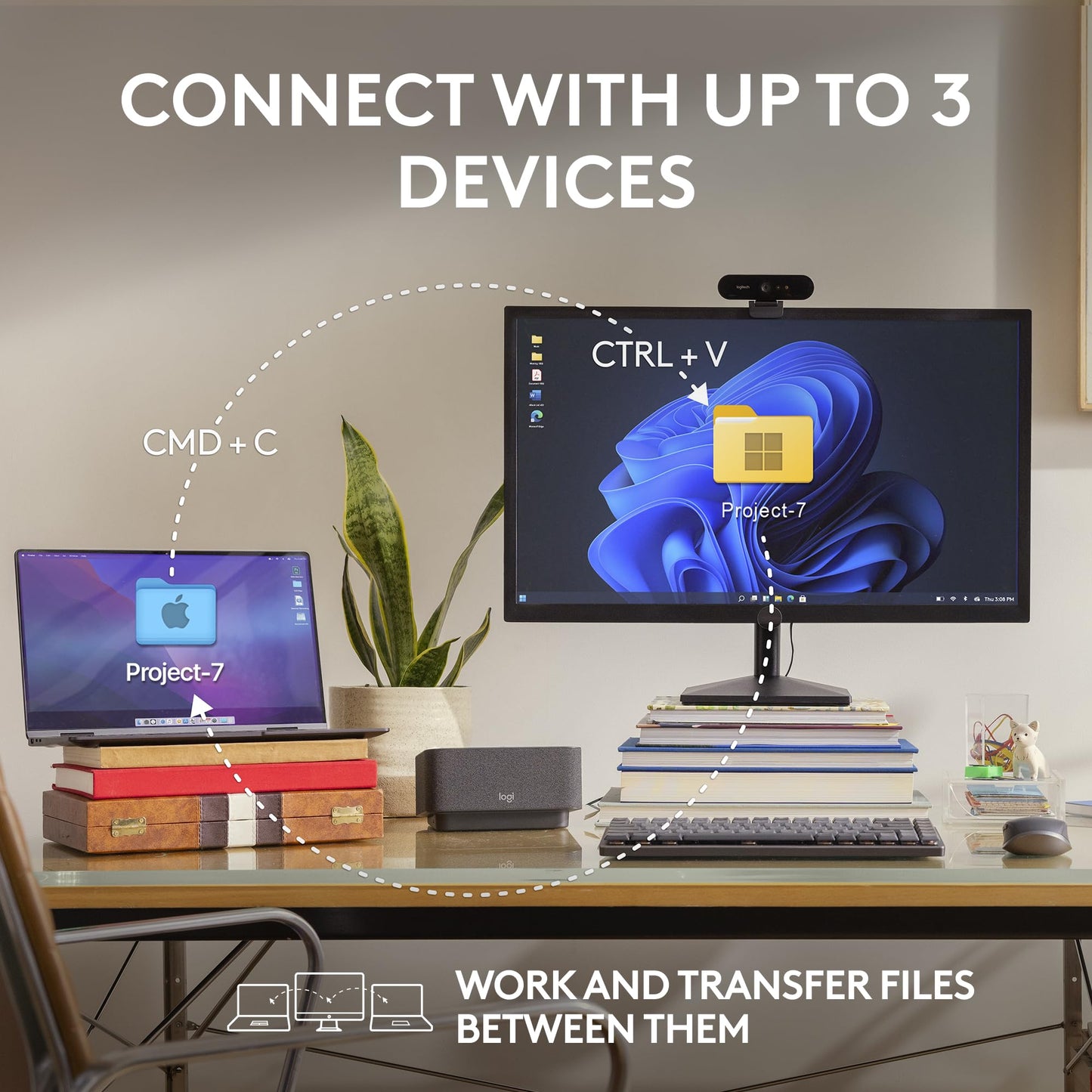 Logitech MX Anywhere 3S Compact Wireless Mouse, Fast Scrolling, 8K DPI Any-Surface Tracking, Quiet Clicks, Programmable Buttons, USB C, Bluetooth, Windows PC, Linux, Chrome, Mac - Rose