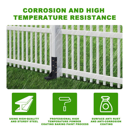ATCWF 4-Pack 3.74" Width Fence Post Repair Kit, 24in Total Length Heavy Duty Ground Spike Anchor for Wooden Post Repairing Tilted/Broken Posts