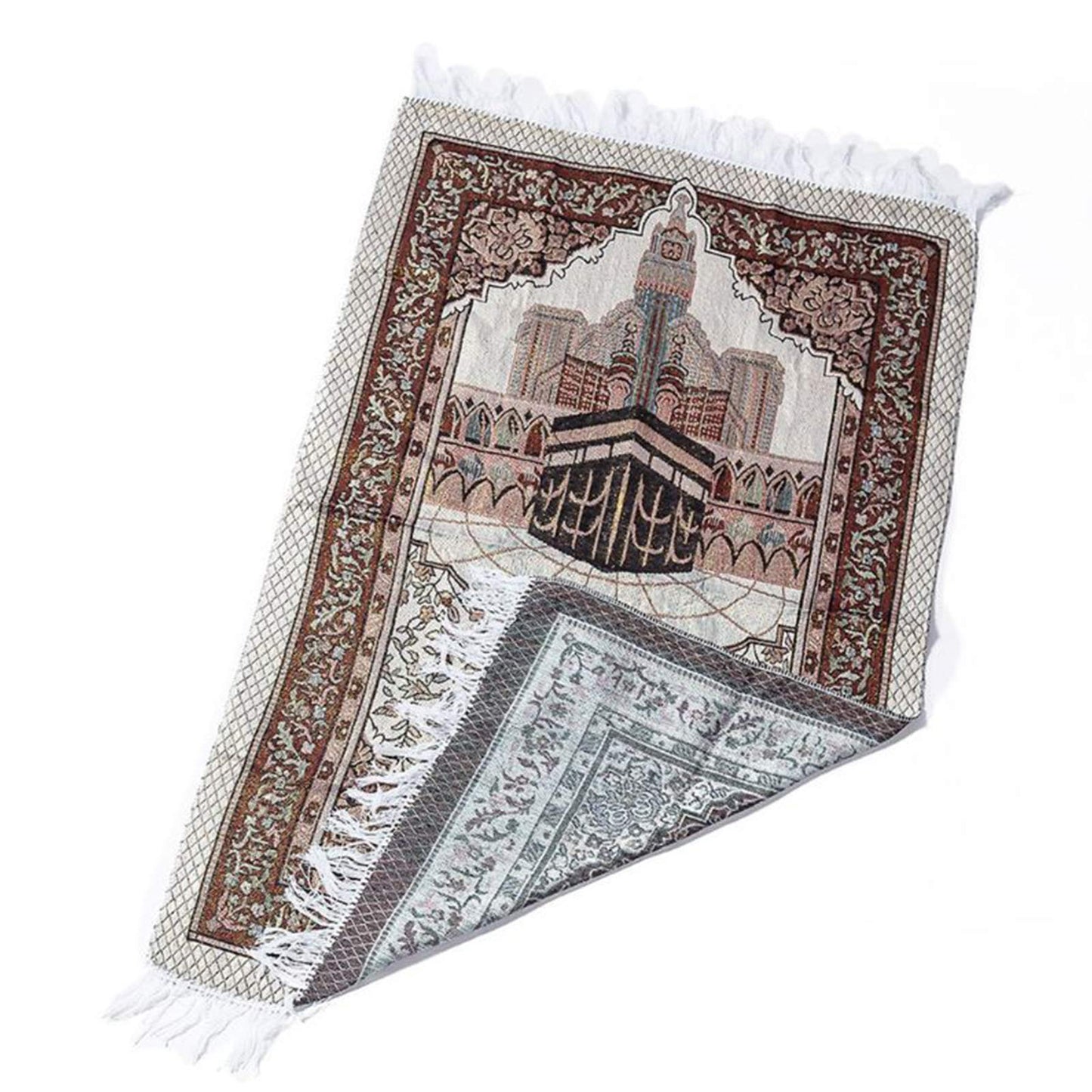 NO BAND 1Set Muslim Prayer Rug Portable Polyester Braided Print Mat Travel Home Waterproof Blanket with Carrying