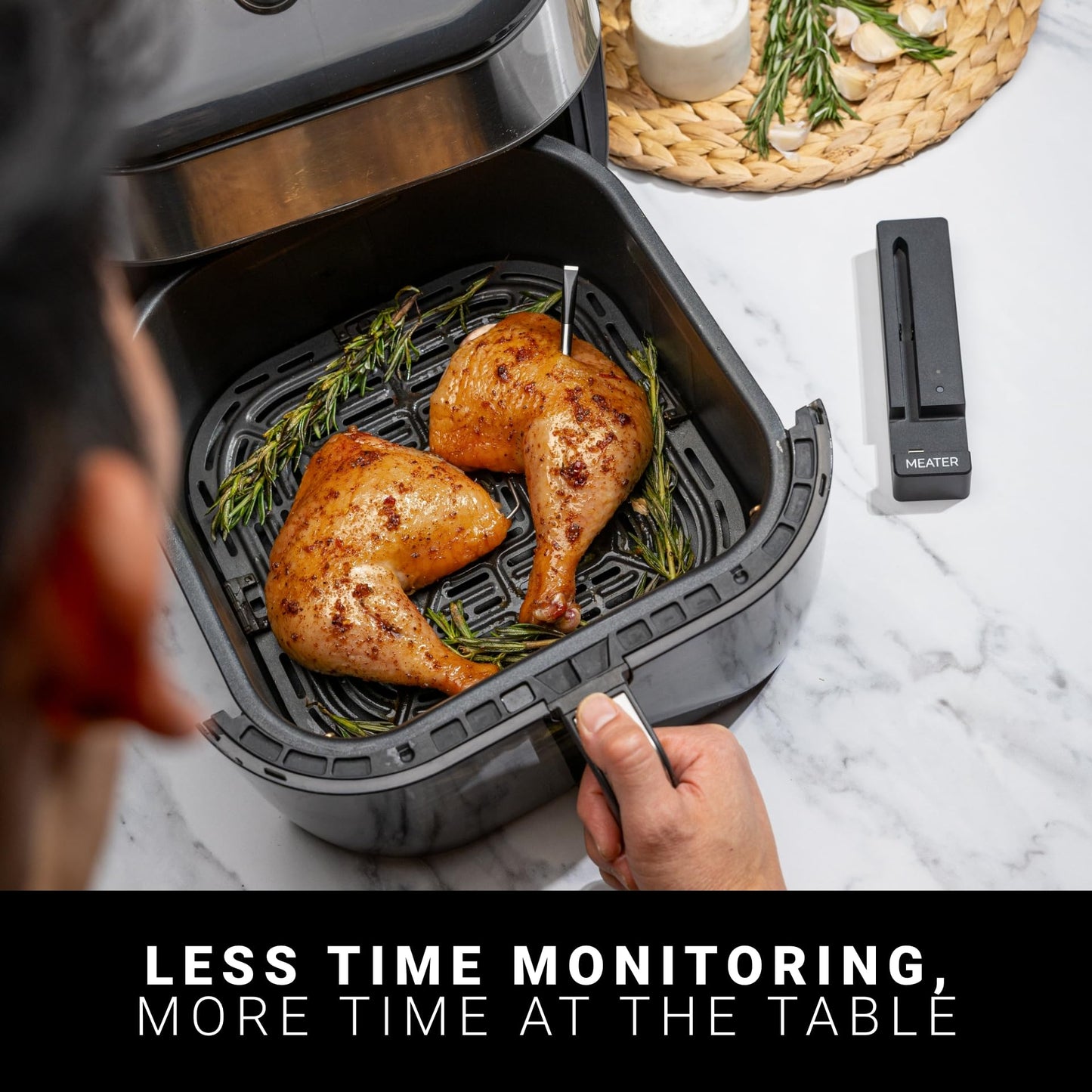 MEATER Plus: Smart Bluetooth Wireless Meat Thermometer Digital | BBQ, Grill, Oven, Smoker, Air Fryer, Kitchen | Perfect for Steak, Chicken, Turkey, and More | Delicious Recipes in App