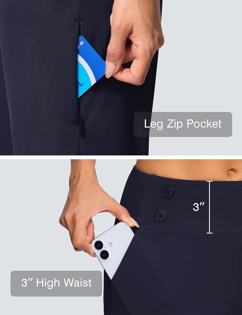 High Waist Capri Pants for Women - Stretchy Golf Capris with Pockets | 15"/18"/21"/27" Options