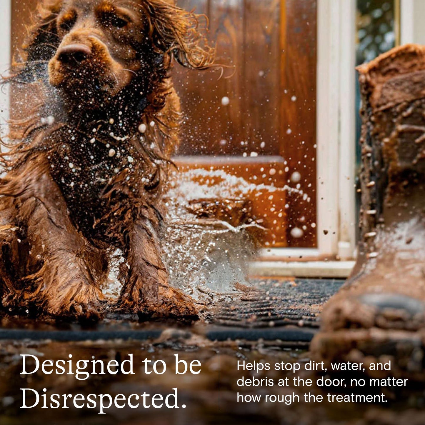 WaterHog Phoenix Front Door Mat Indoor Outdoor Entrance, Absorbent All-Weather Doormat with Non-Slip Rubber Backing, Dirt & Moisture Trapper, Low Profile, Easy Clean, Made in USA, 35.5"x59" Bluestone