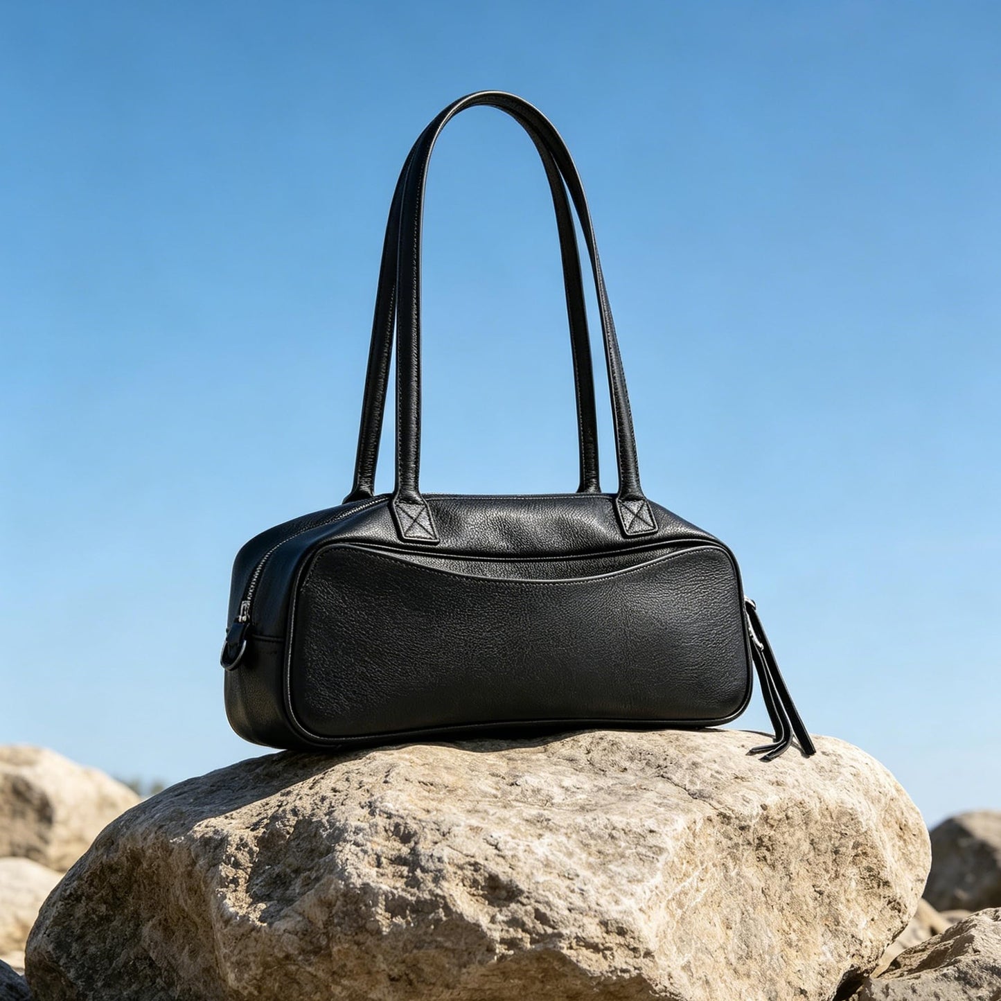 hedexe Leather Shoulder Bag for Women: Genuine Leather Hangbag for Ladies - Chic Bowler Purse for Work Travel & Daily(01Black)