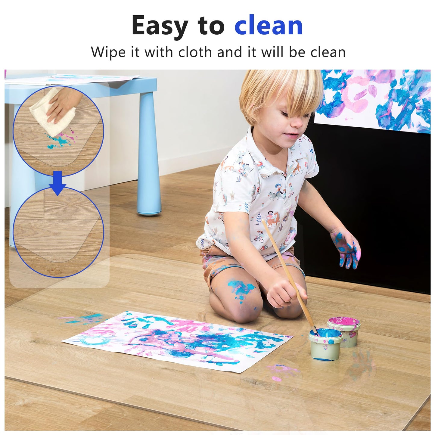 BesWin Clear Chair Mat for Hardwood Floor - 36"x48" Heavy Duty Desk Chair Mats for Office Chair - Transparent Computer Floor Mat Office Home Floor Protection Mat for Wood/Tile
