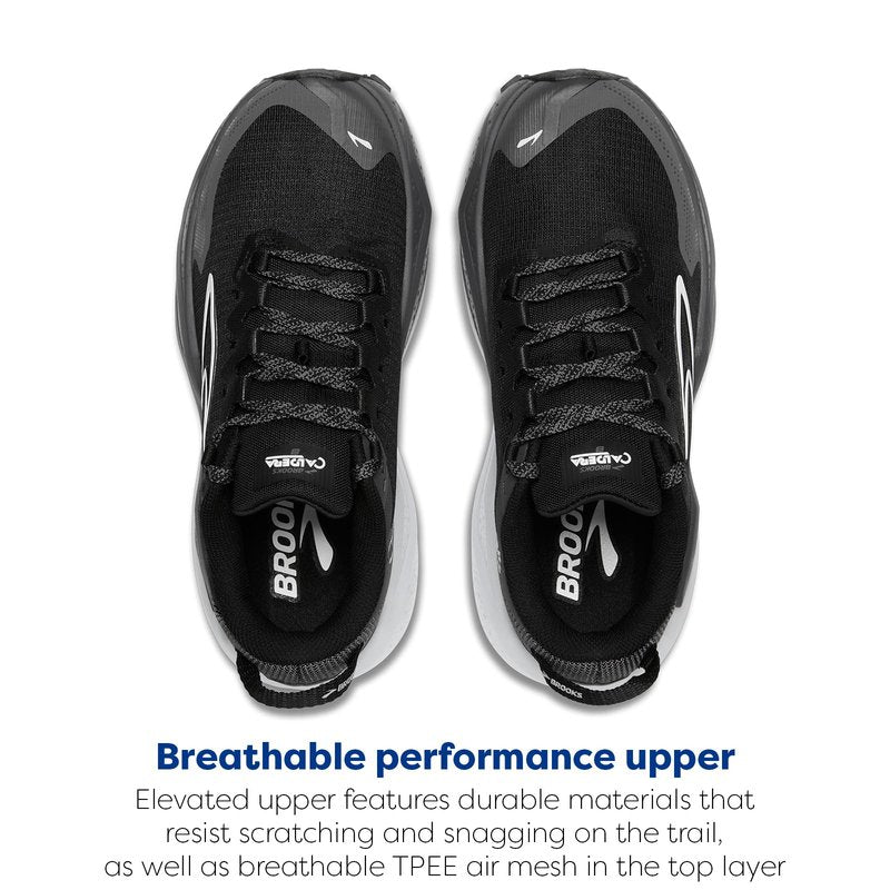 Brooks Men’s Caldera 8 Ultra Trail Running Shoe - Black/Blackened Pearl/White - 15 Medium