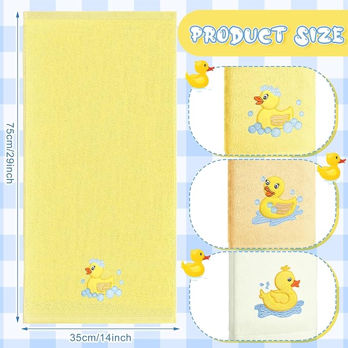 3 Pack Rubber Ducky Coastal Hand Towels
