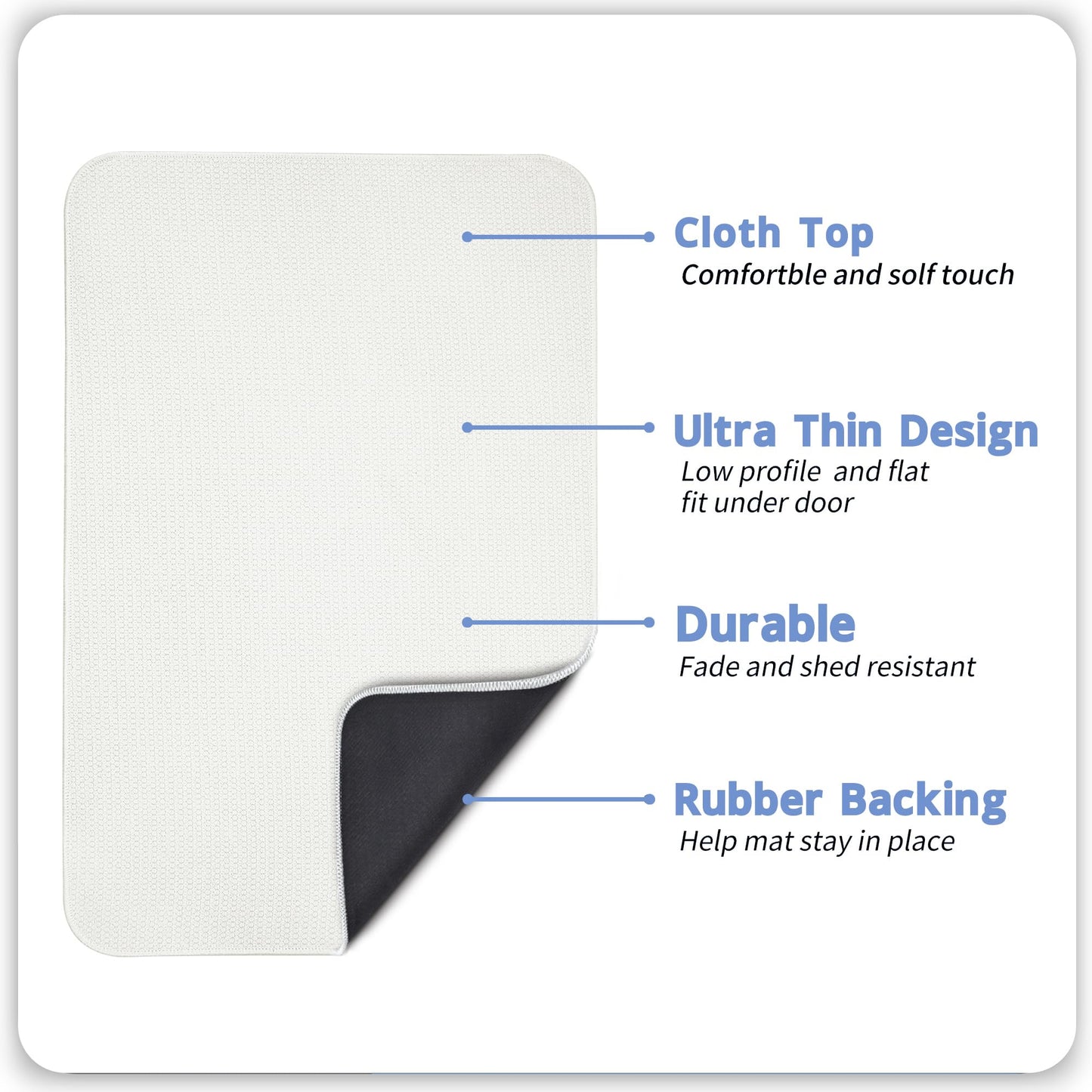 Bath Mat,Ultra Thin Bathroom Rugs,Rubber Bath Mats for Bathroom,No Slip Bath Rugs,Quick Dry,Machine Washable,Low Pile,Absorbent,Shower Outside,Sink,Home Decor Accessories.Cream,1'5"x2'3"(17x27inch)