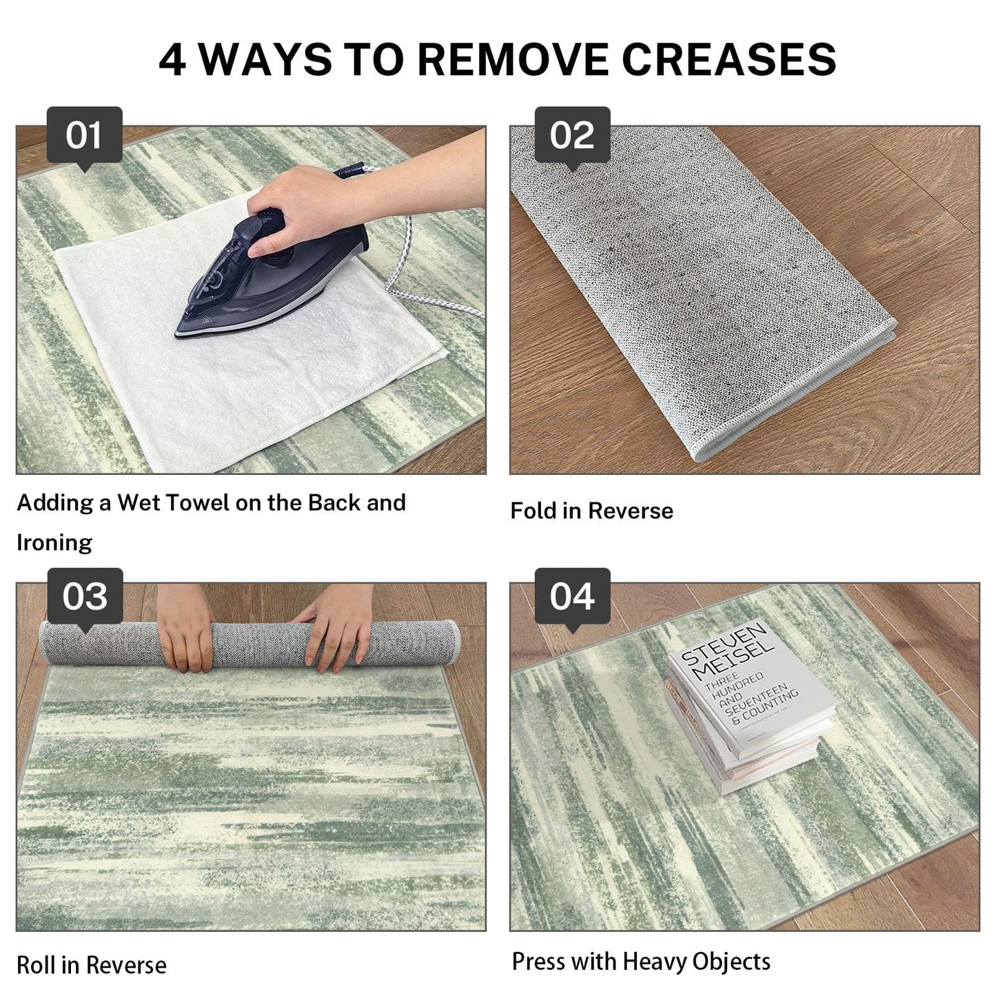 Lansny Modern Abstract Entryway Rug Indoor 2x3 Washable Rug Non-Slip Soft Small Area Rug Sage Green Grey Kitchen Mats Thin Print Faux Wool Floor Carpet Throw Rugs for Entrance Bedroom