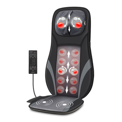 Snailax Shiatsu Back Massager with Heat -Deep Kneading Massage Chair Pad with Adjustable Intensity, Shiatsu Chair Massager to Relax Full Body Muscle