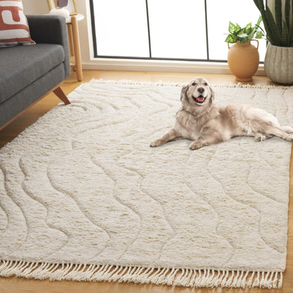 SAFAVIEH Vermont Collection Area Rug - 5' x 8', Ivory, Handmade Wool, Ideal for The Living Room, Dining Room, Bedroom (VRM203A-5)