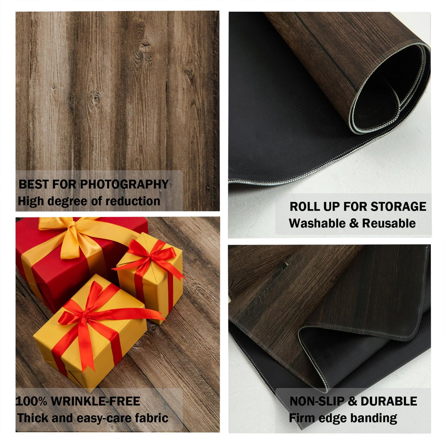 Kate Photography Floor Mats Deep Brown Wood Floor Mat Newborn Photography Props Backdrop Rubber Flooring Mat for Professional Photographer Photo Studio 5x4ft