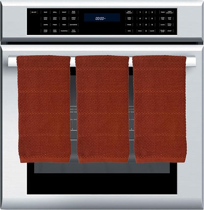 Maroon Rust Cinnamon Kitchen Hand Dish Towels: Oversized 28" x 18", 100% Cotton