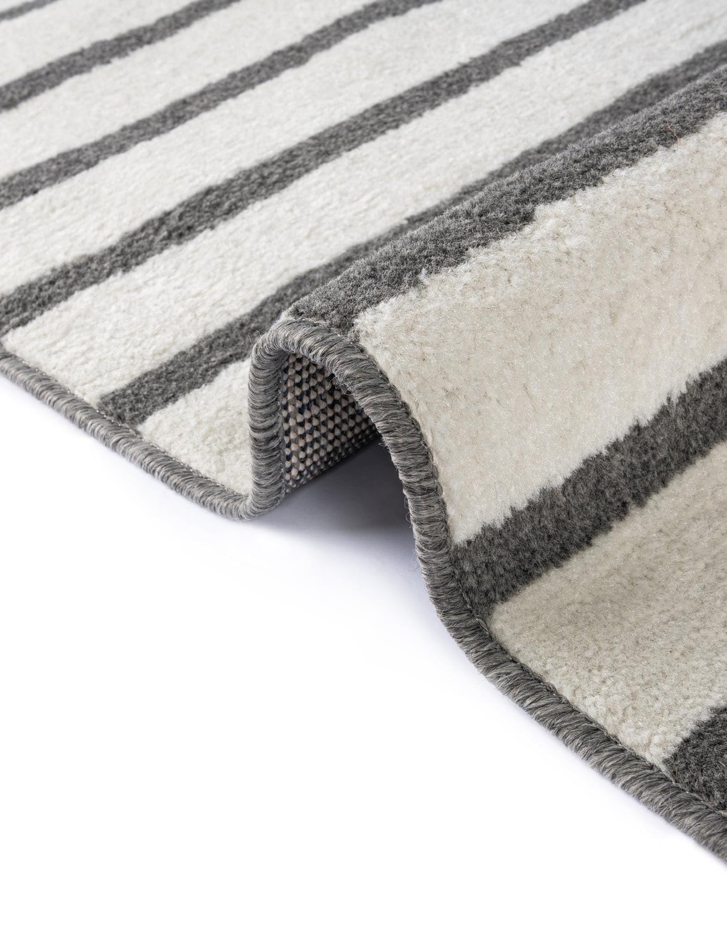 Rugs.com - Oslo Rug – 8 Ft Square Gray Modern Easy-Clean Rug – Geometric Stripe Pattern for Living Rooms, Bedrooms, and Dining Rooms