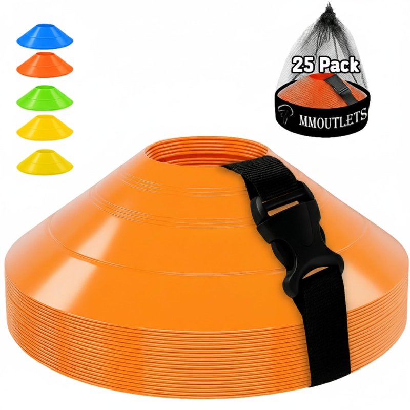 75/50/25 Pack, Pro-Grade Soccer Training Cones Set, Durable Agility Soccer Cones with Carry Bag & Strap Holder Ideal for Sports Training, Football, Soccer, Basketball- Trusted by Coaches & Athletes