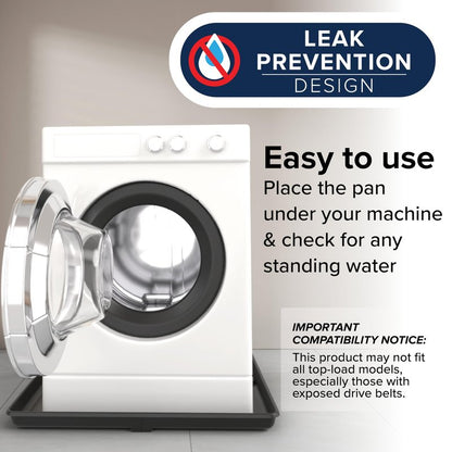 Camco Washing Machine Drain Pan - Features a Durable Plastic Construction, 1-inch/1.5-inch PVC Drain Fitting, and Measures 30-inches (L) x 32-inches (W) x 2 ½-inches (H) (OD) (20750)