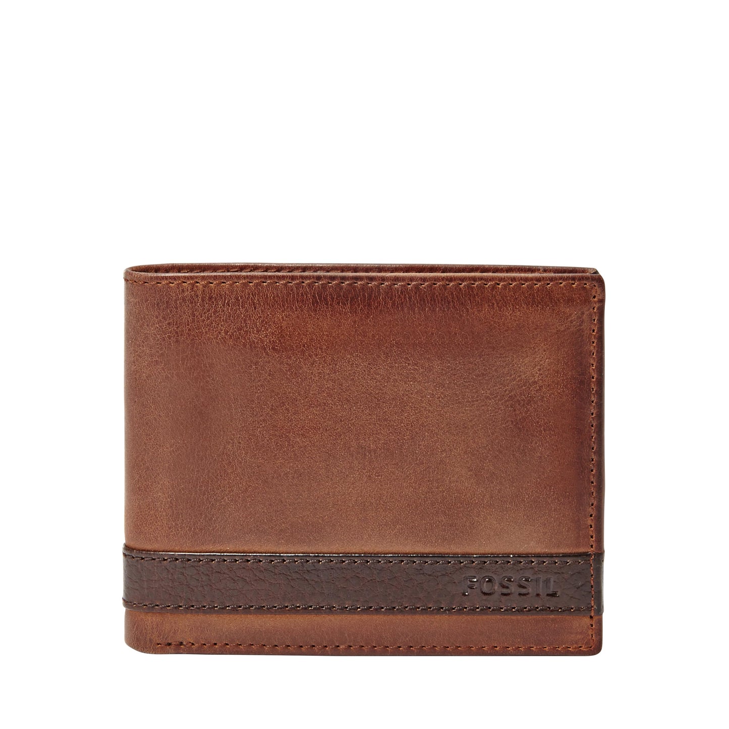 Fossil Men's Quinn Leather Bifold with Flip ID Wallet, Men's Leather Wallet, Brown