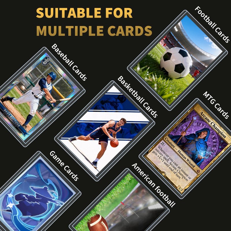 Binditek 100 Pack 3" x 4" Hard Plastic Card Protectors, 35PT Rigid Card Holders for Sports and Game Cards, Baseball, Football, Basketball, Hockey, Golf