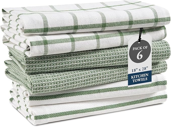 LANE LINEN Cotton Kitchen Towels Set, Quick-Drying Dish Towels, Premium Hand