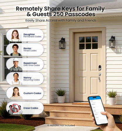 Veise RZ07 Fingerprint Smart Lock, 7-in-1 Smart Locks for Front Door, Keyless Entry Door Lock with App Control & Auto-Lock, Biometric Electronic Touchscreen Keypad Deadbolt, Satin Nickel