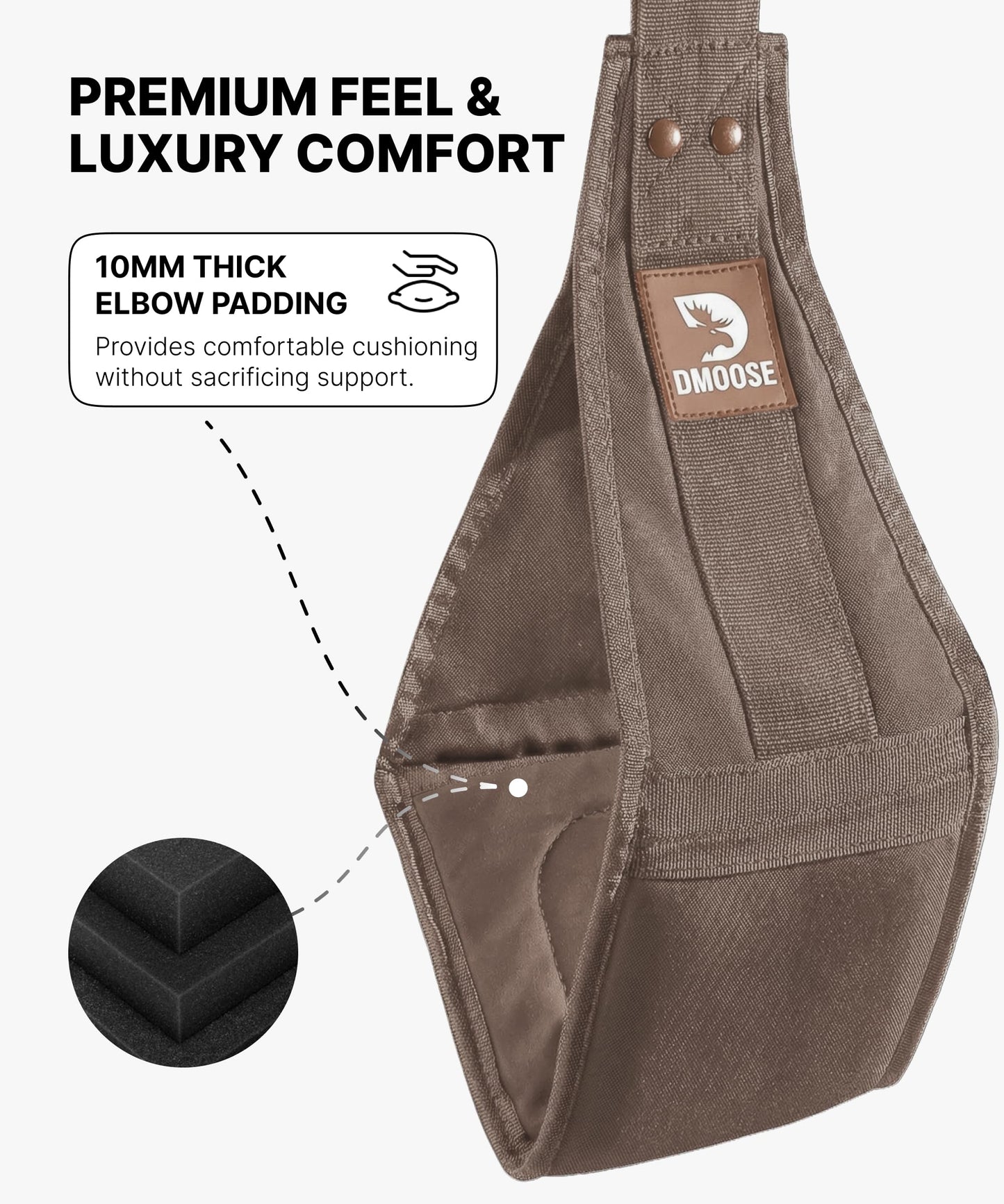 DMoose Fitness Premium Ab Straps for Abdominal Muscle Building, Arm Support for Ab Workout, Hanging Ab Straps for Pull Up Bar Attachment, Ab Exercise Gym pullup Equipment for Men Women (Brown)