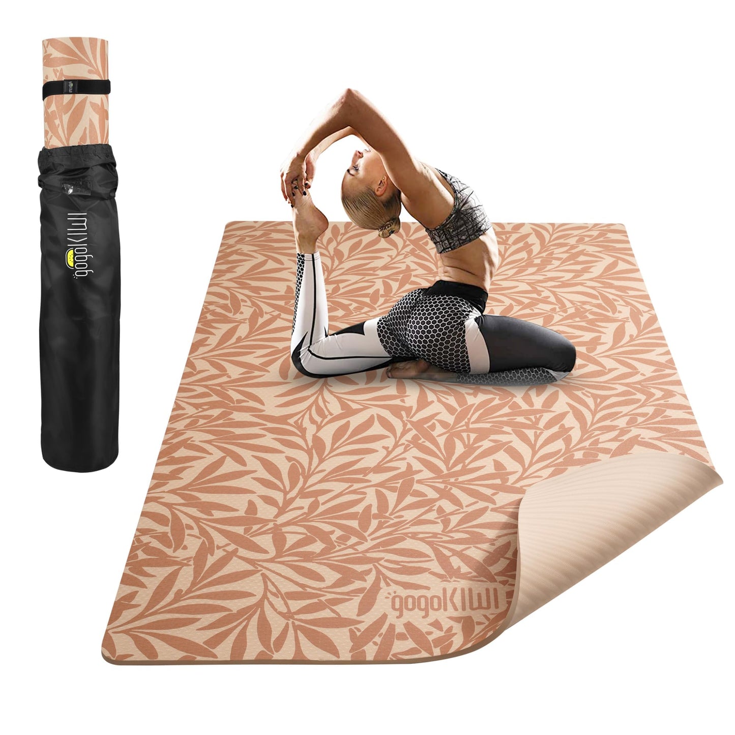Gogokiwi Large Yoga Mat (6'x4') Extra Wide & Thick Workout Mat for Home, Non Slip Fitness & Exercise Mat for Home Gym, Yoga, Pilates, Stretching, and Floor