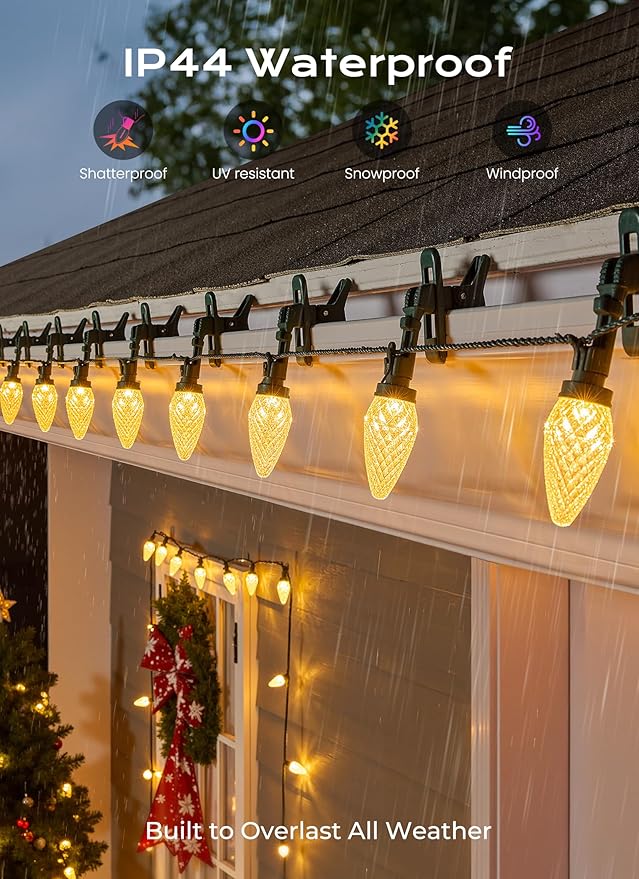 Minetom C9 LED Christmas Lights Outdoor (Warm White, 50 LED)